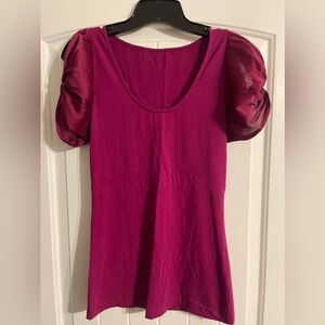 Express blouse with satin sleeve